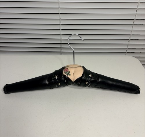 Vintage padded hangers leather - hangers,