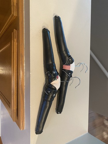 Leather hanger that looks like - leather,