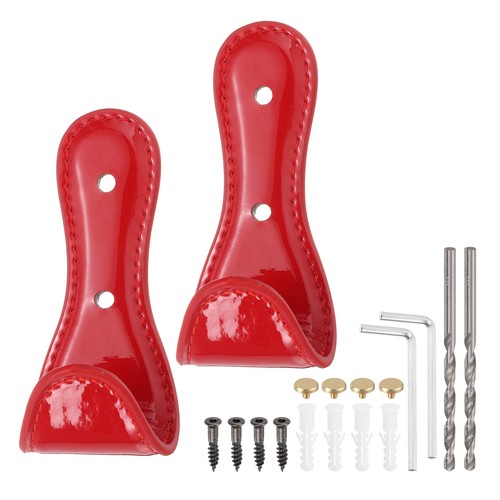 2pcs red leather coat - 2pcs, hooks