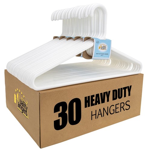 White plastic hangers - white, pack